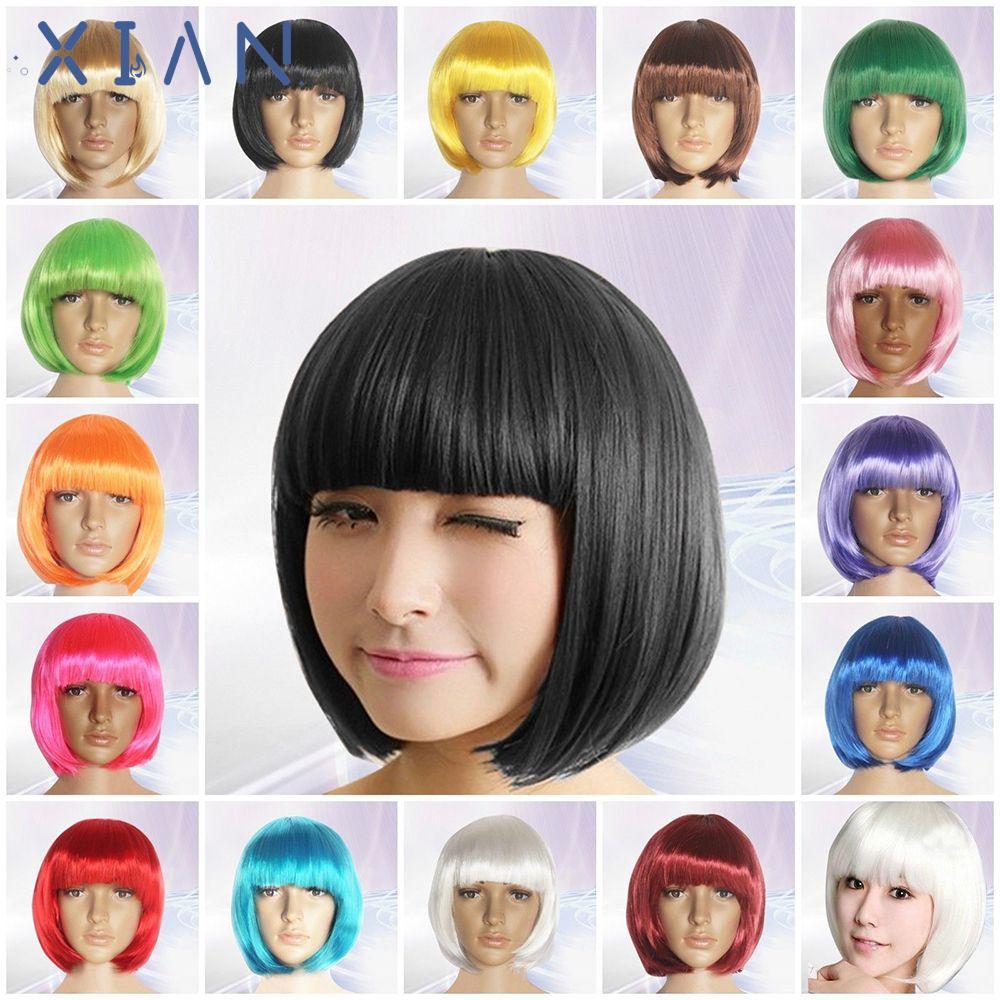 XIANEN Bob วิกผมตรงขายร้อน 14 สีฮาโลวีน