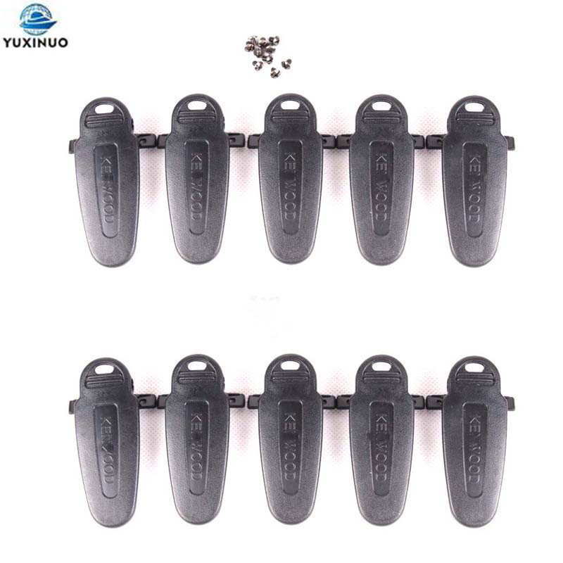 Worldwide Delivery Lot 10pcs Kbh-12 คลิปเข็มขัดพร้อมสกรูสําหรับ Kenwood Tk-3360 Tk-2360 Tk-3170 Tk-3