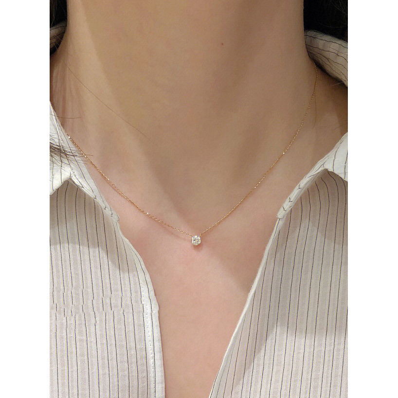 สร้อยคอมุก สร้อยคอ Mini Colorfast Invisible Clavicle Chain Gold-Plated Female Rhinestones