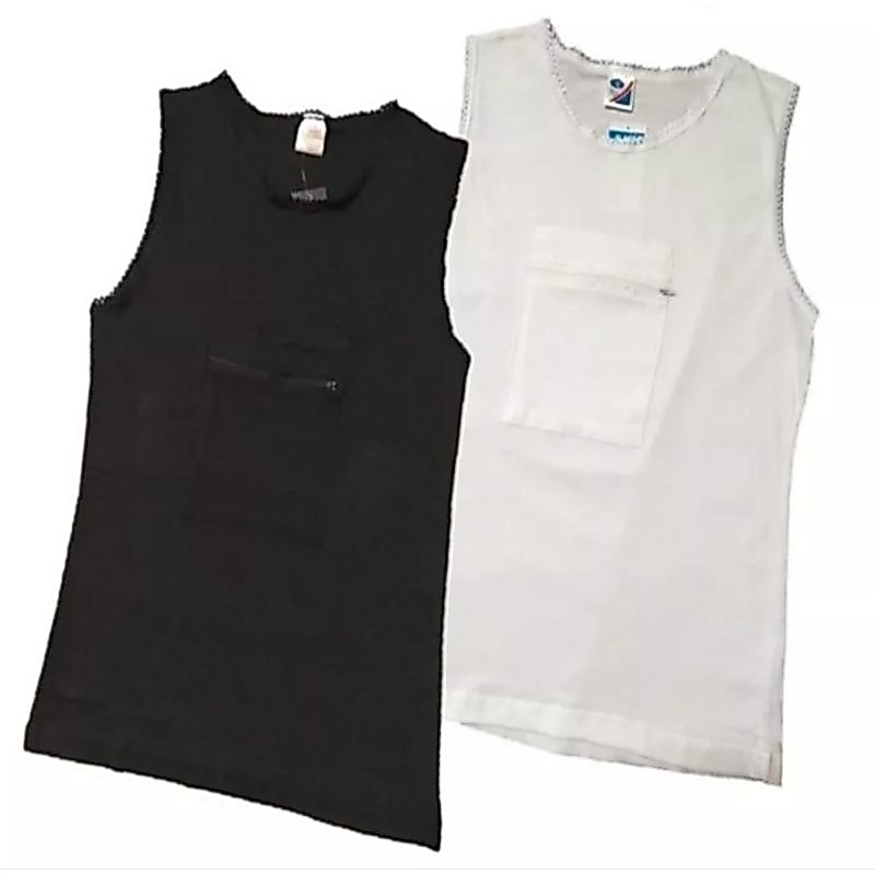 Baju Inner Wanita With Zip Pocket สีดําและสีขาว S ถึง 3XL