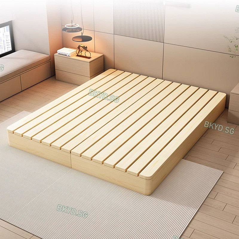 Platform Bed Tatami Bed Floor Low Bed Solid Wood Moisture-proof Bed Frame Slat Frame Bed Without Hea