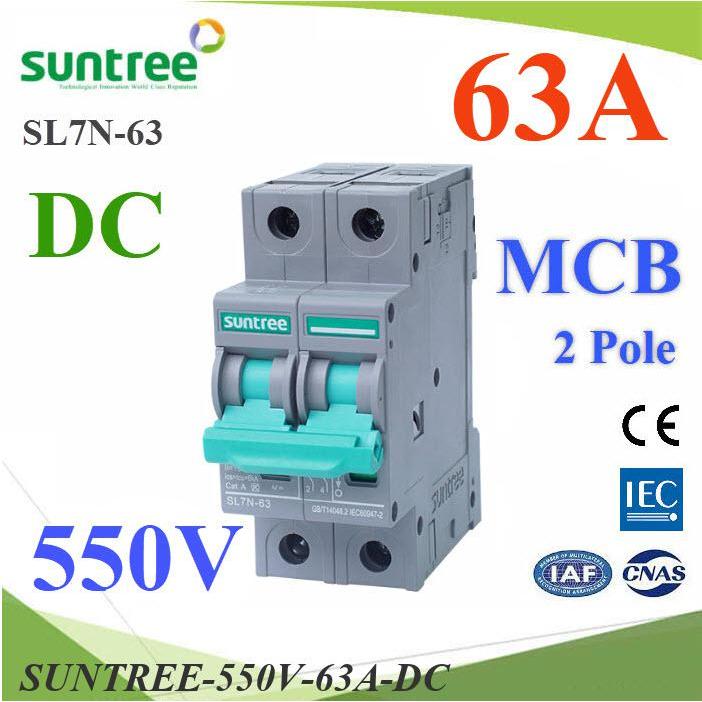 เบรกเกอร์ DC 550V -63A 2Pole เบรกเกอร์ไฟฟ้า SUNTREE BEC โซลาร์เซลล์ MCB