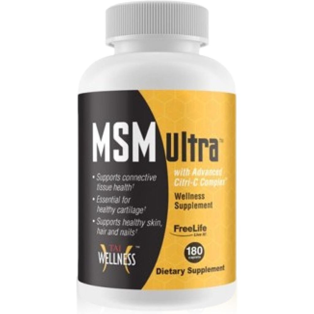 Youngevity Freelife MSM Ultra 3000 mg อาหารเสริมวิตามินซี 180 แคปซูล | 3,000 มก. MSM, Citri-C comple