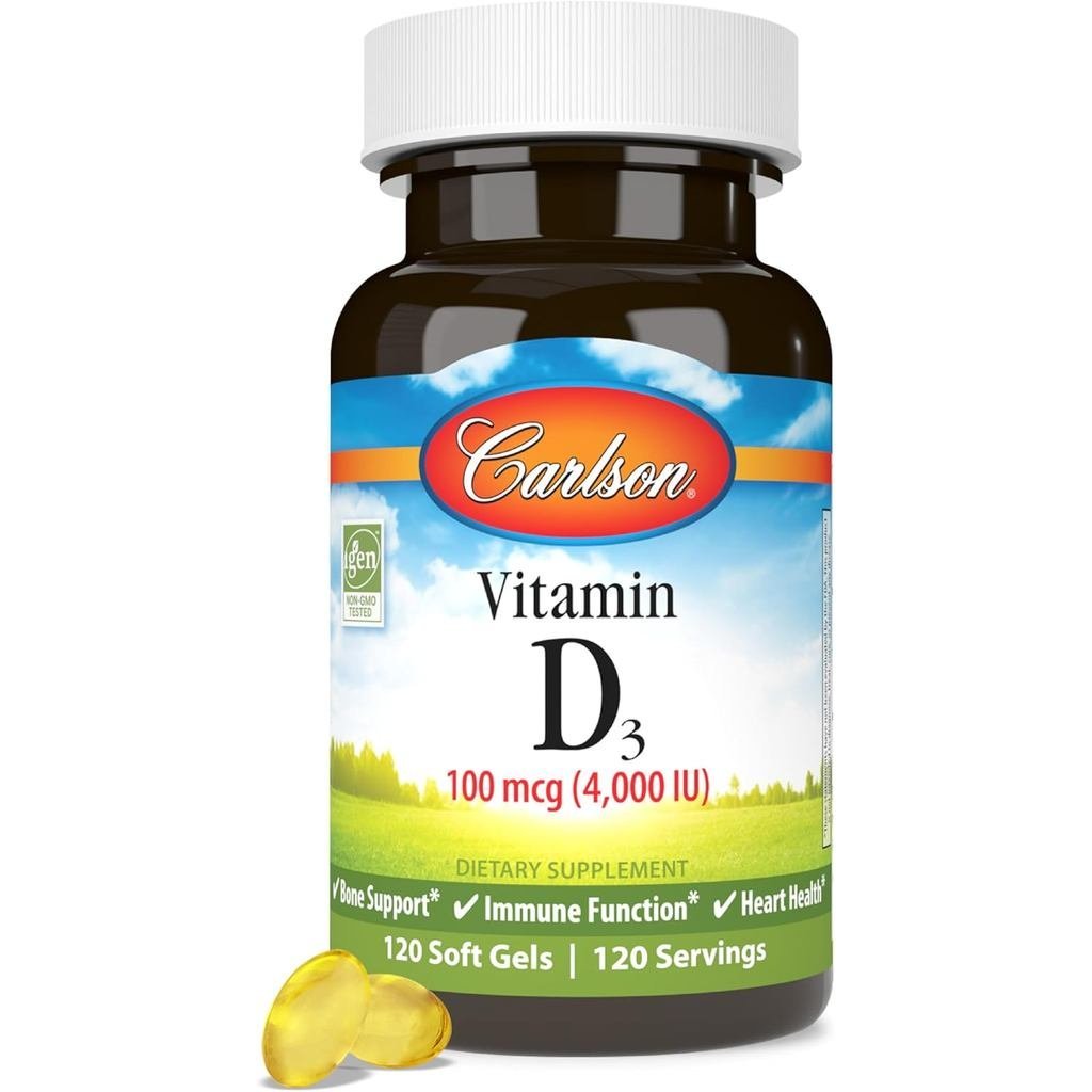 Carlson Vitamin D3 4000 IU (100 mcg) สุขภาพ 120 ซอฟท์เจล