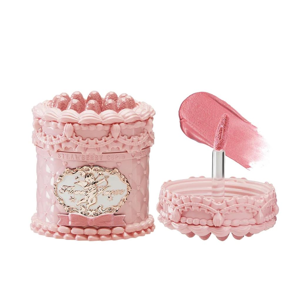Flower Knows Strawberry Cupid Cake Lip Cream, Long Lasting Dusty Rose Matte Lipstick,Hydrating Lip S