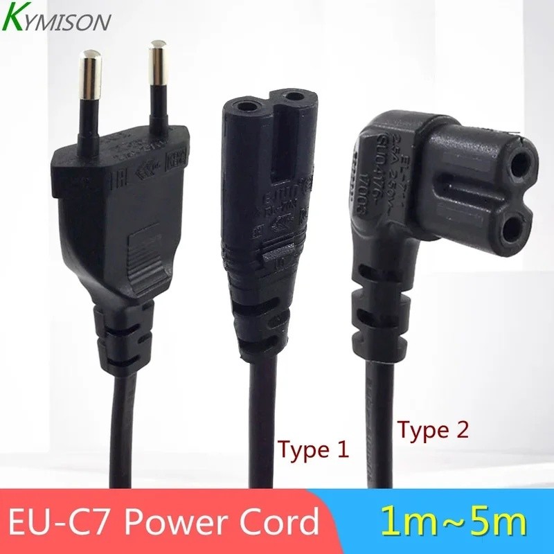 Ly EU ถึง IEC 320C C7 สายไฟ AC Schuko CEE7/16 ถึง C7 Firgure 8 สายสําหรับ Samsung Philips Sony LED T