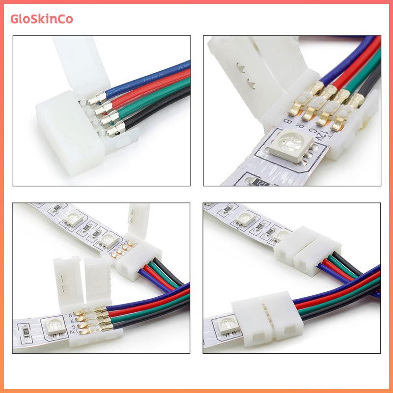 พรา combedmคอเต่าสเดิมงงศ 1pcs 4pin 10mm RGB LED Strip Connector ฟรีเชื่อมสําหรับ 5050 SMD RGB LED S