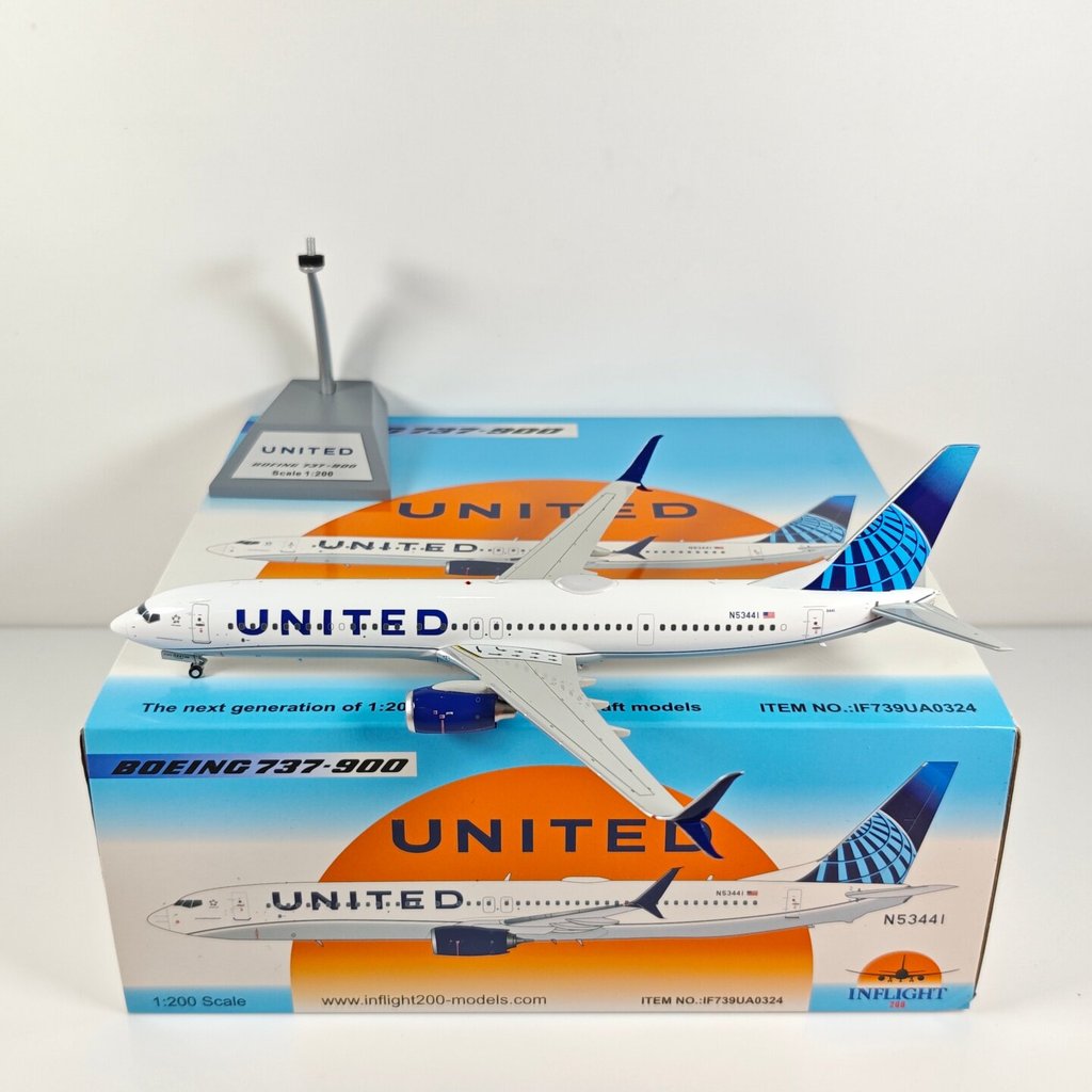 Inflight IF739UA0324 1: 200 United Airlines B737-900 N53441 โลหะผสม