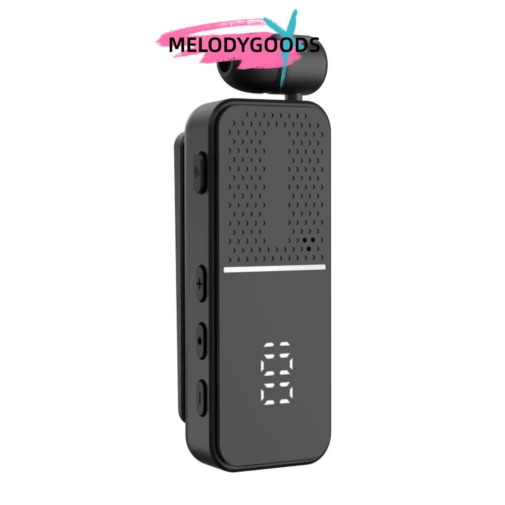 MELODYGOODS หูฟังบลูทูธแบบหนีบเสื้อ,บลูทูธ 6.0 Dual ไมโครโฟนหูฟังไร้สาย,EC Noise Cancelling จอแสดงผล