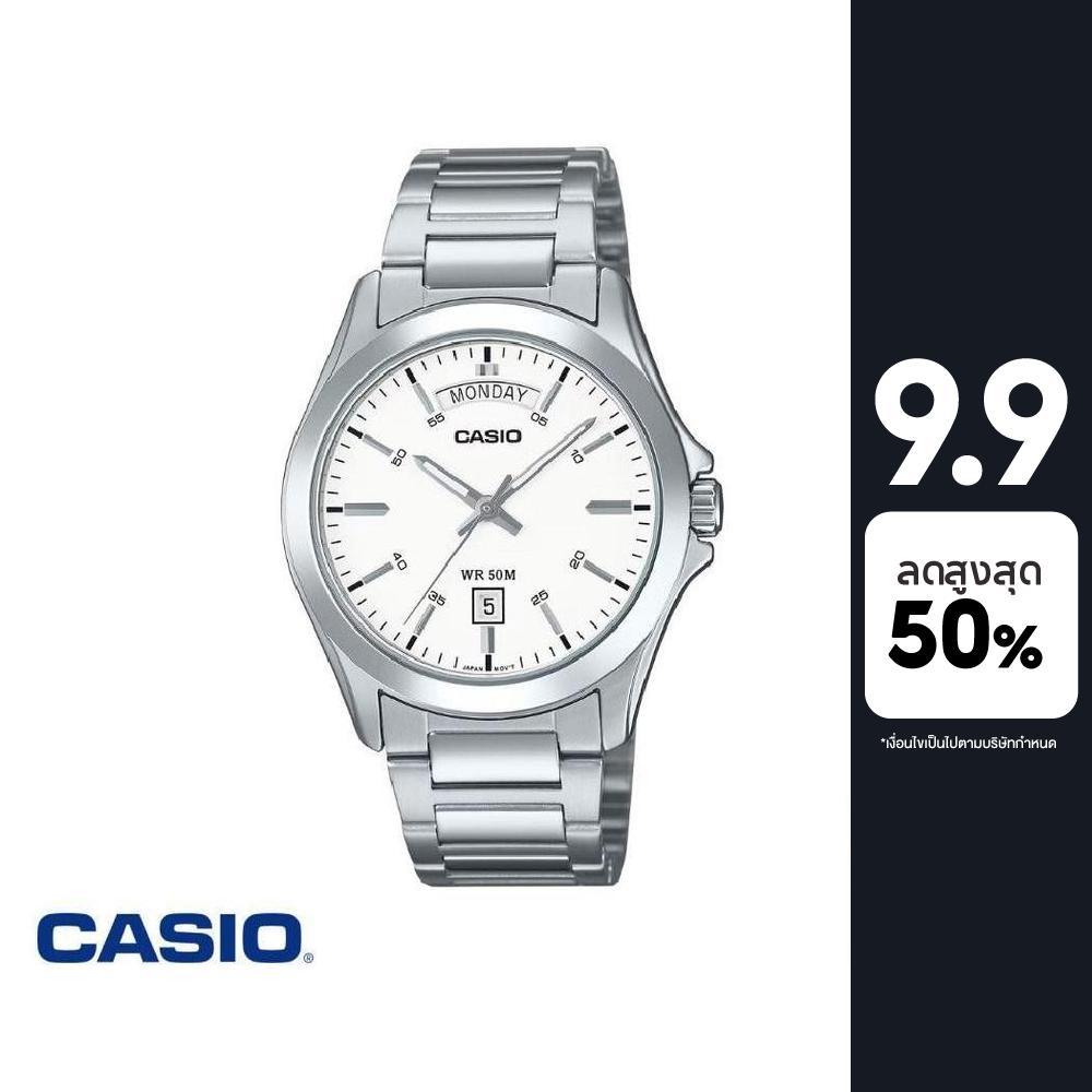 CASIO นาฬิกาข้อมือ รุ่น MTP-1370D-7A3VDF สายสแตนเลสสตีล สีขาว