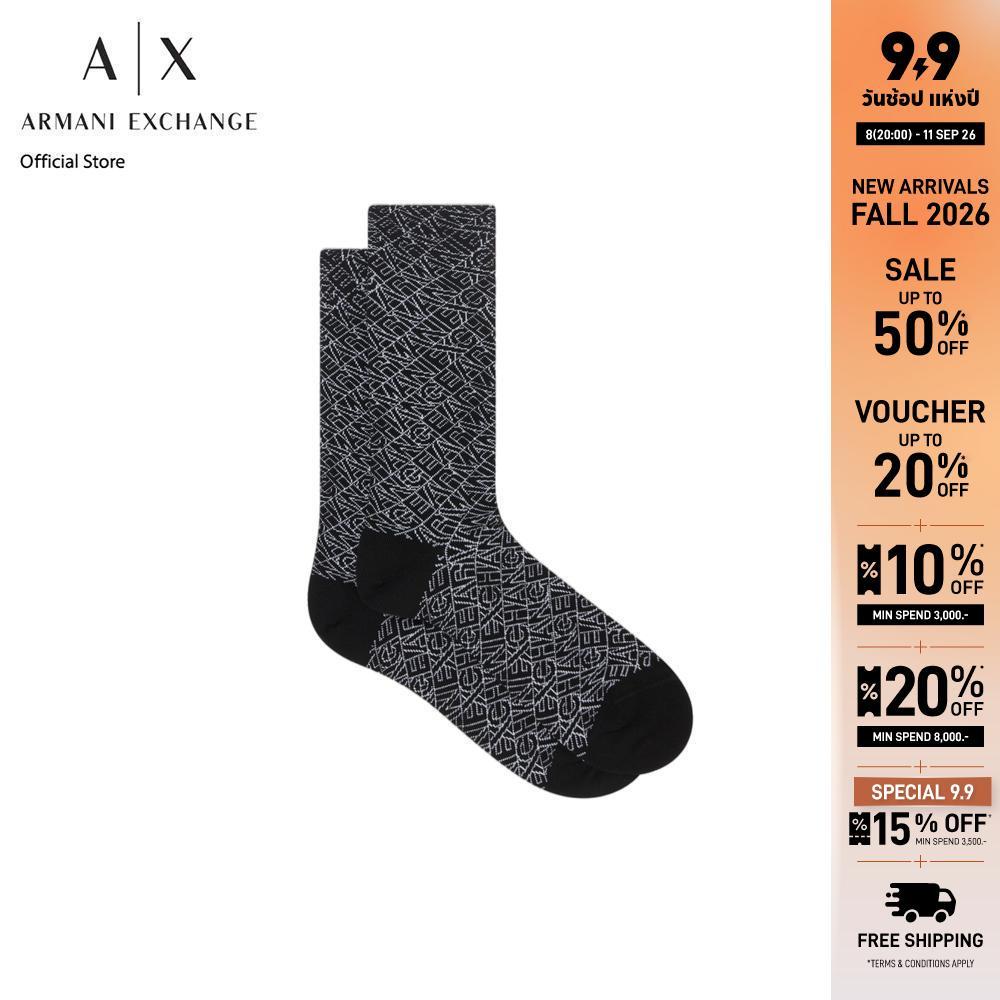 Armani Exchange ถุงเท้าผู้ชาย รุ่น XM002563-AF22493-FC304 สีดำ