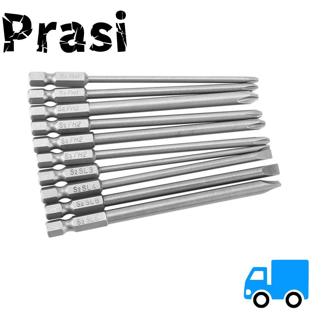PRASI 10 ชิ้นไขควงชุด Bit, S2 เหล็ก PH1 PH2 Cross Head ไขควง Bits, แม่เหล็กทนทาน 1/4 นิ้ว Hex Shank 