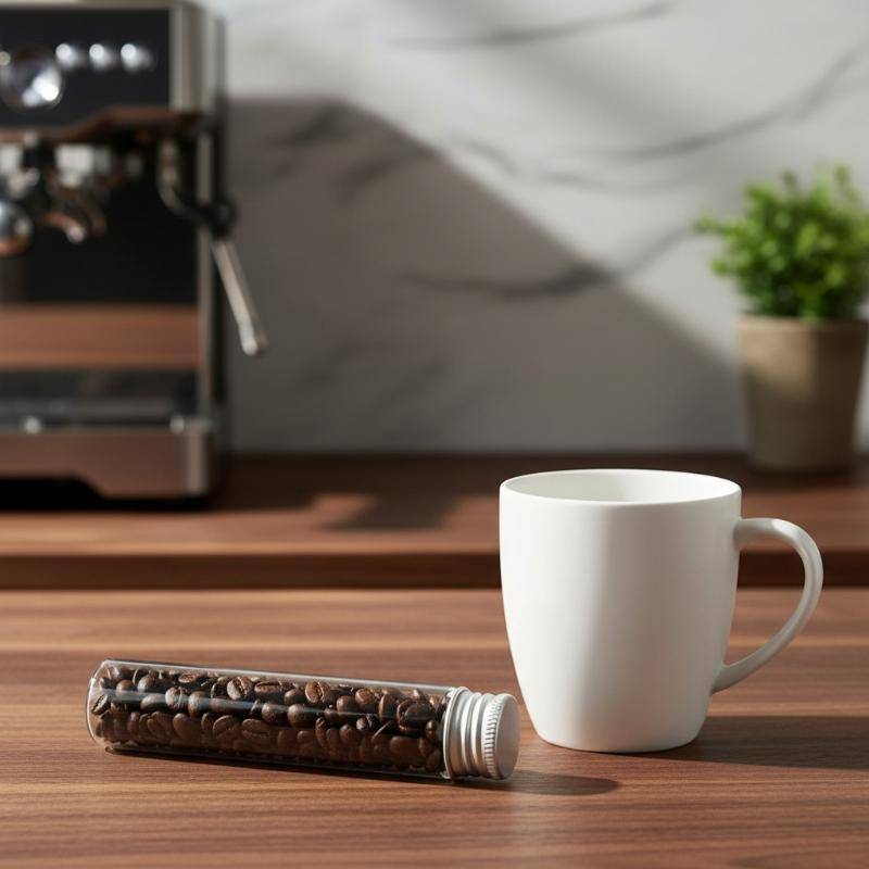 เพิ่ม Single Dose Coffee Bean Dispenser Airtight Storage Tube ประหยัดพื้นที่ขวดโปร่งใสสําหรับห้องครั