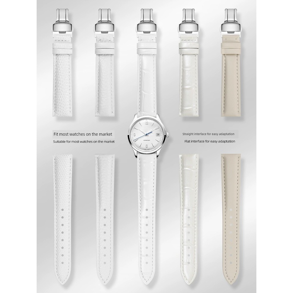 นาฬิกาผู้หญิง นาฬิกา ผู้ชาย seiko ของแทั สายนาฬิกาสีขาวหนังแท้สำหรับผู้หญิงสายนาฬิกา FIYTissot DW Ti