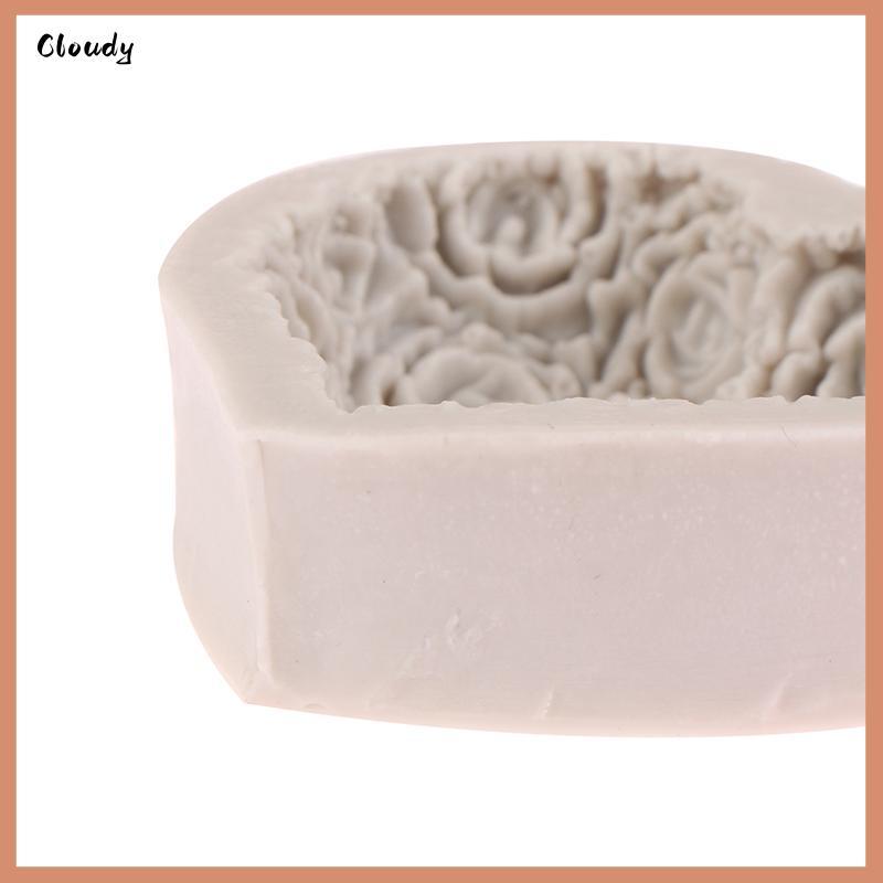 [Cloudy] 1 PC Heart Rose ดอกไม้รูปร่างซิลิโคน Mould DIY Fondant ช็อกโกแลตสบู่แม่พิมพ์เทียน Polymer C