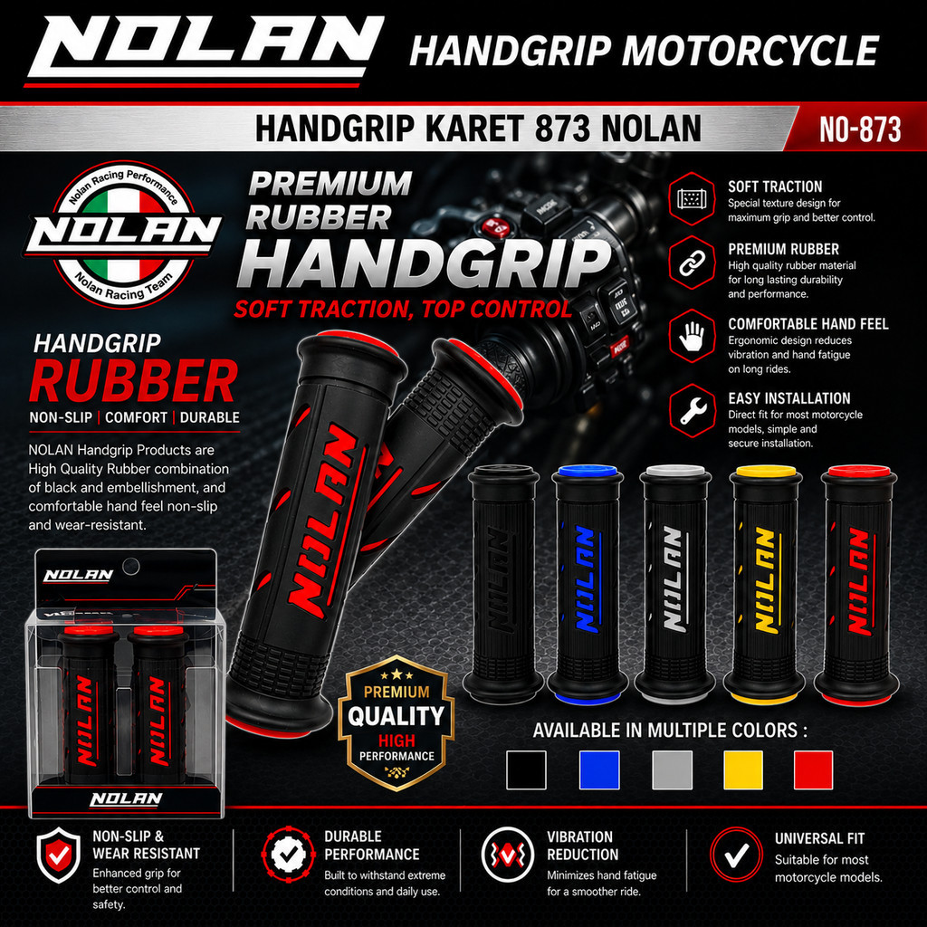 ปลอกแฮนด์ยาง NOLAN 03 Nolan 873 ปลอกแฮนด์มอเตอร์ไซค์อเนกประสงค์