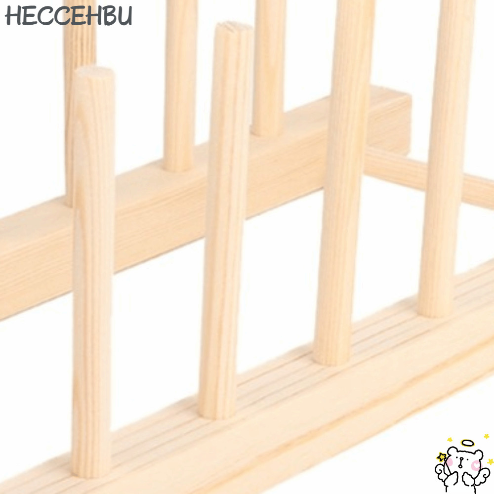 HECCEH31 2PCS แผ่นDrying Rack, Woodon 7-Slot Design ชั้นวางจาน, ทนทานแนวตั้งจัดเก็บจานสําหรับตู้