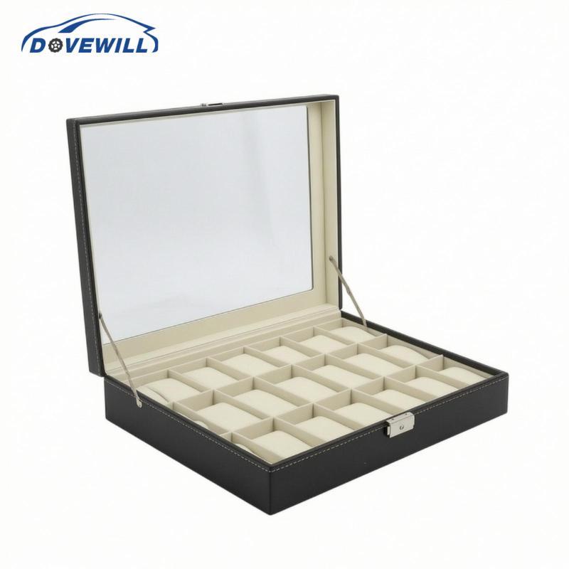 [Dovewill] 24-Slot Watch Box Sturdy Organizer โปร่งใสสําหรับ Dresser, Collectors