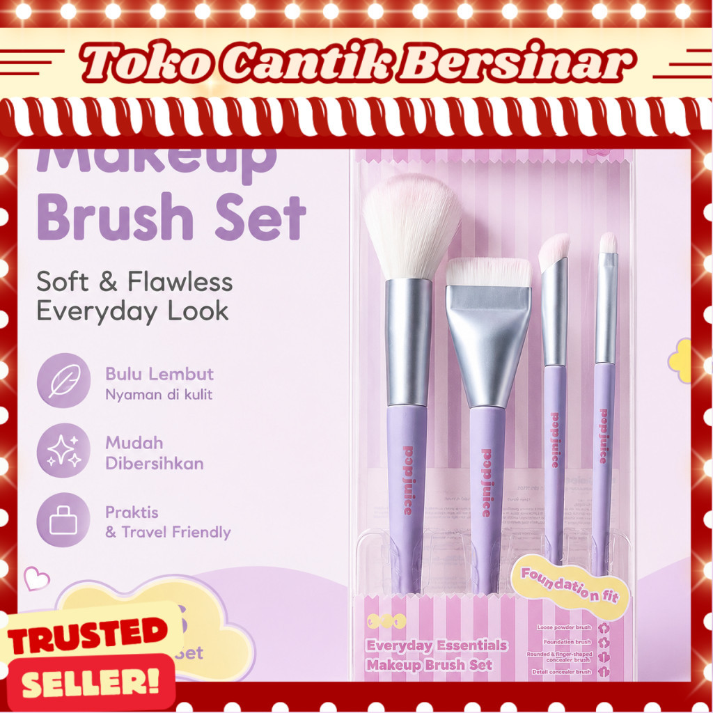 POPJUICE 4PCS Basic Set - ชุดแปรงแต่งหน้ารองพื้น
