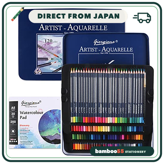 Watercolor Pencils, Watercolor Brushes & Watercolor Paper Set [Enjoy Both Colored Pencils and Waterc