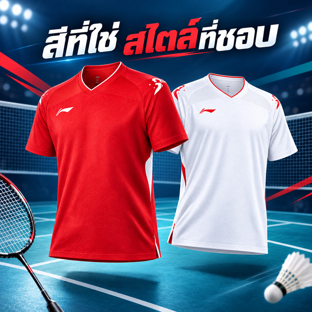 เสื้อแบดผู้ชายคอวี ดีไซน์สปอร์ต พร้อมลุยทุกแมตช์ เบาสบาย เคลื่อนไหวคล่องตัว พร้อมส่งจากไทย