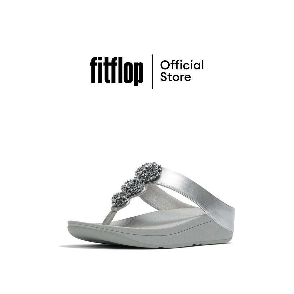 FITFLOP FINO BEADIE-BUTTON METALLIC รองเท้าแตะแบบหูหนีบผู้หญิง รุ่น IU1-011 สี SILVER