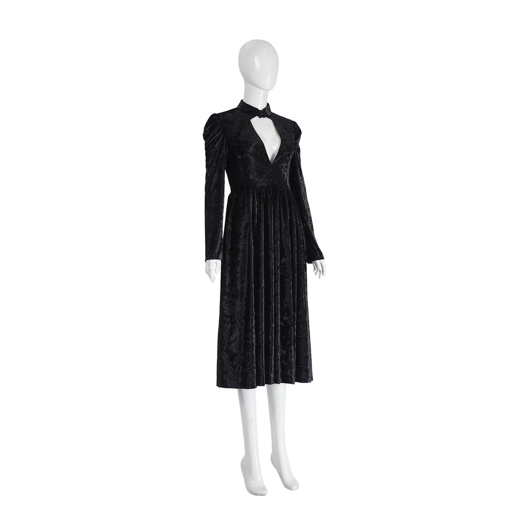 The Addams Family Season 2 Cos เสื้อผ้าชุดสีดําชุดฮาโลวีนอะนิเมะการแสดงบนเวทีเครื่องแต่งกายคอสเพลย์