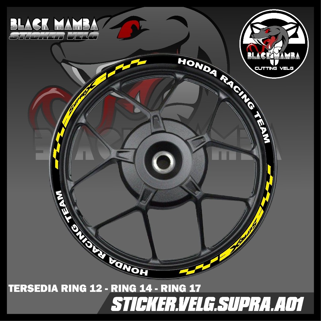 SUPRA RIM STICKER - HONDA SUPRA A01 TIRE/VELG VARIATION LIST STICKER