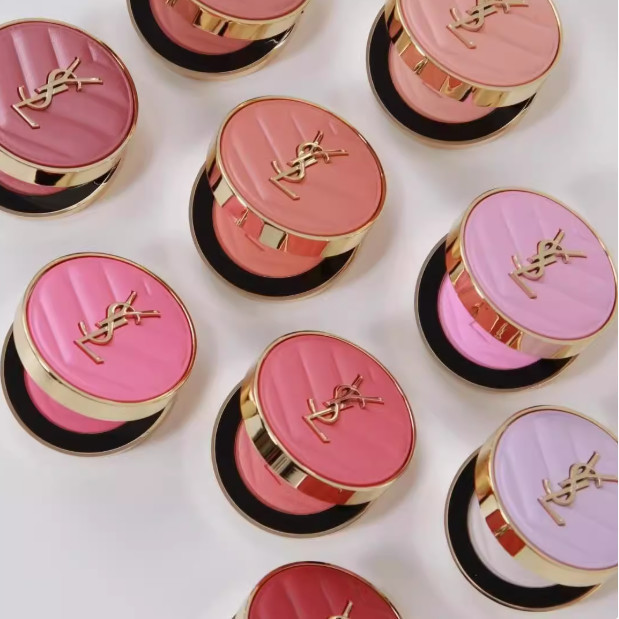 YSL บลัชออนหนัง สินค้าใหม่ เสริมคอมเพล็กซ์ 44 69 สีหดตัวและขยาย บลัชออน สีม่วง 6g