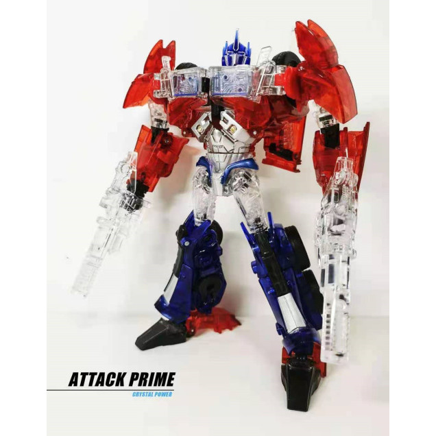Apache TFP ผู้นํา APC-Toys คอลัมน์ย่อยไฟฟ้าสีคริสตัลโปร่งใส Optimus op คอลัมน์ Commander