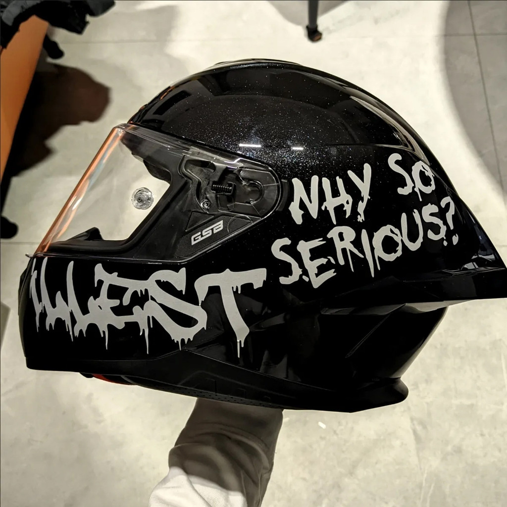 WHY SO SERIOUS小丑头盔illest装饰贴纸JOKER电动车摩托反光车贴WHY SO SERIOUS Small20250921