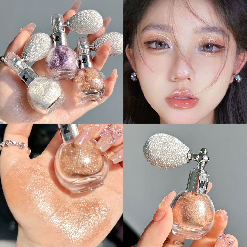 ถุงลมนิรภัย Glitter Highlighter Spray Fine Glitter Spray Pearl Brightening Fragrance Loose Powder