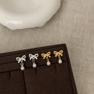 ของขวัญ ให้แฟน ต่างหูโบว์ แฟชั่น เรียบหรู เหมาะสำหรับผู้หญิงโจ๊กเกอร์