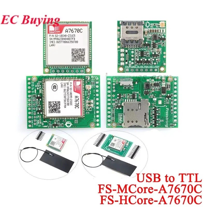 A7670C 4G โมดูล CAT.1 Core Development Board Full Netcom GSM LTE GSM STM32 Sousines FS-MCore-A7670C 