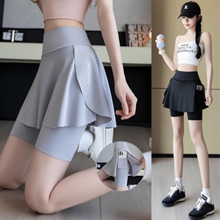 กระโปรงออกกำลังกาย กางเกงกระโปรงผู้หญิง เอวสูง เก็บพุง ผ้ายื…