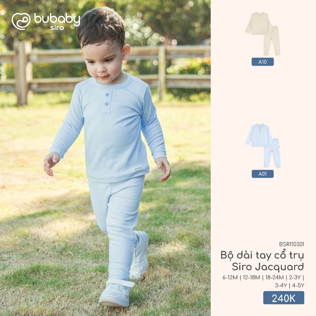 บูเบบี้ บีเอสอาร์110306 ชุดแขนยาวคอเต่า Siro Jacquard A10 T10.3