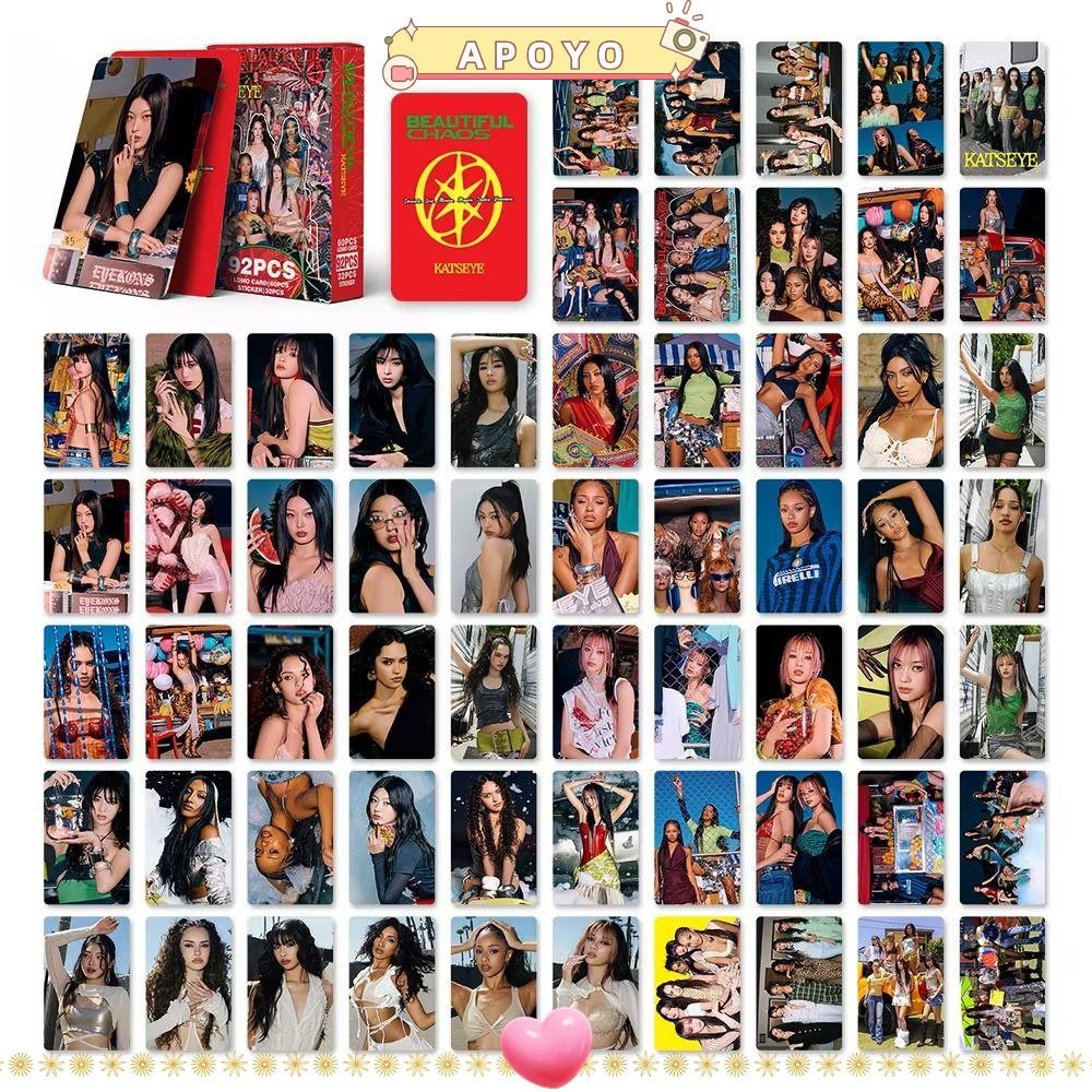 APOYO 92 ชิ้น/เซ็ต KATSEYE การ์ดรูปถ่าย Lomo, BEAUTIFULCHAOS LARA DANA KATSEYE อัลบั้ม LOMO การ์ด, M