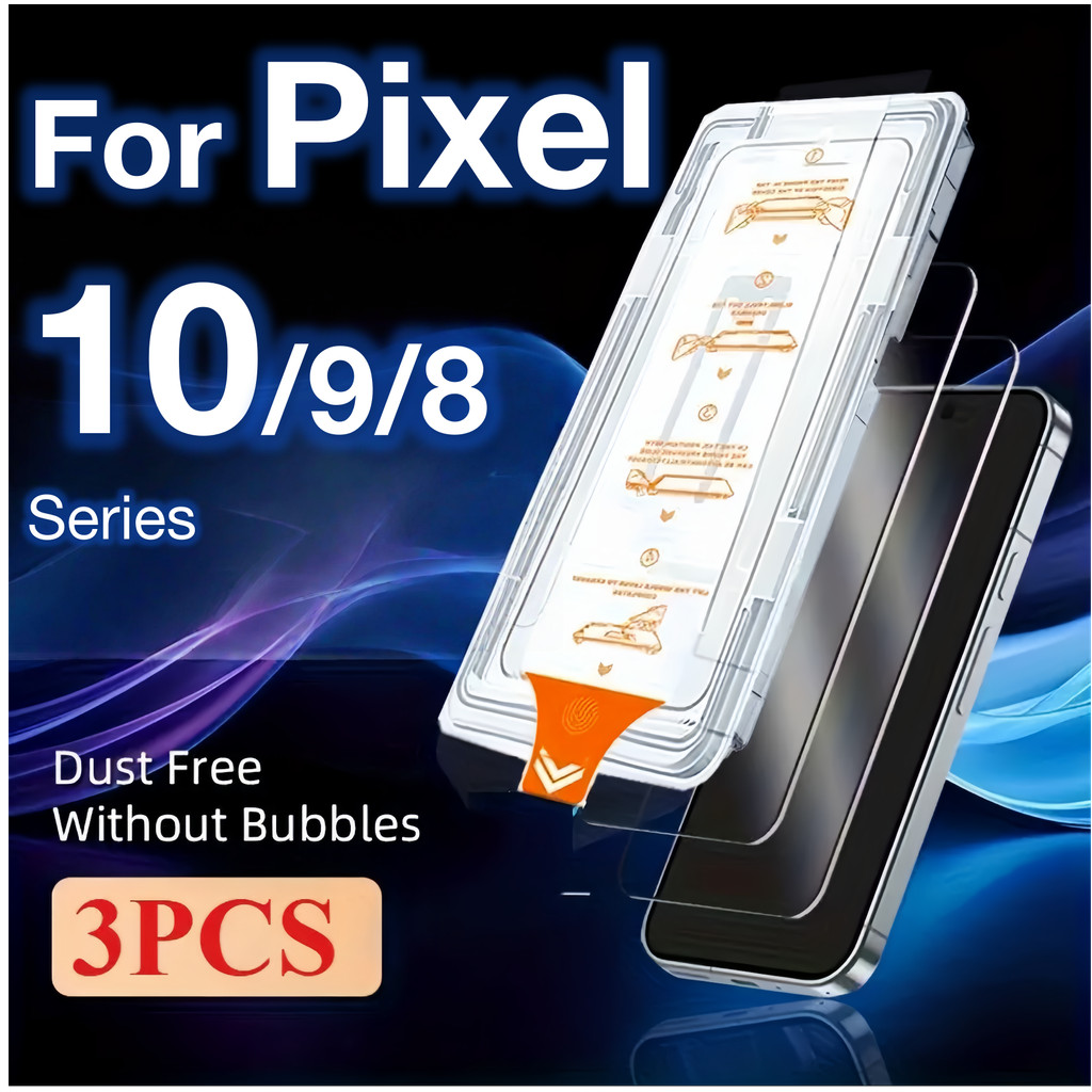3 ชิ้นสําหรับ Google Pixel 10 9 Pro XL 8A 8 7 7a 5G 4G Anti-Peeping ป้องกันหน้าจอ Toughened Glass ไม่มีฝุ่นชุดง่าย