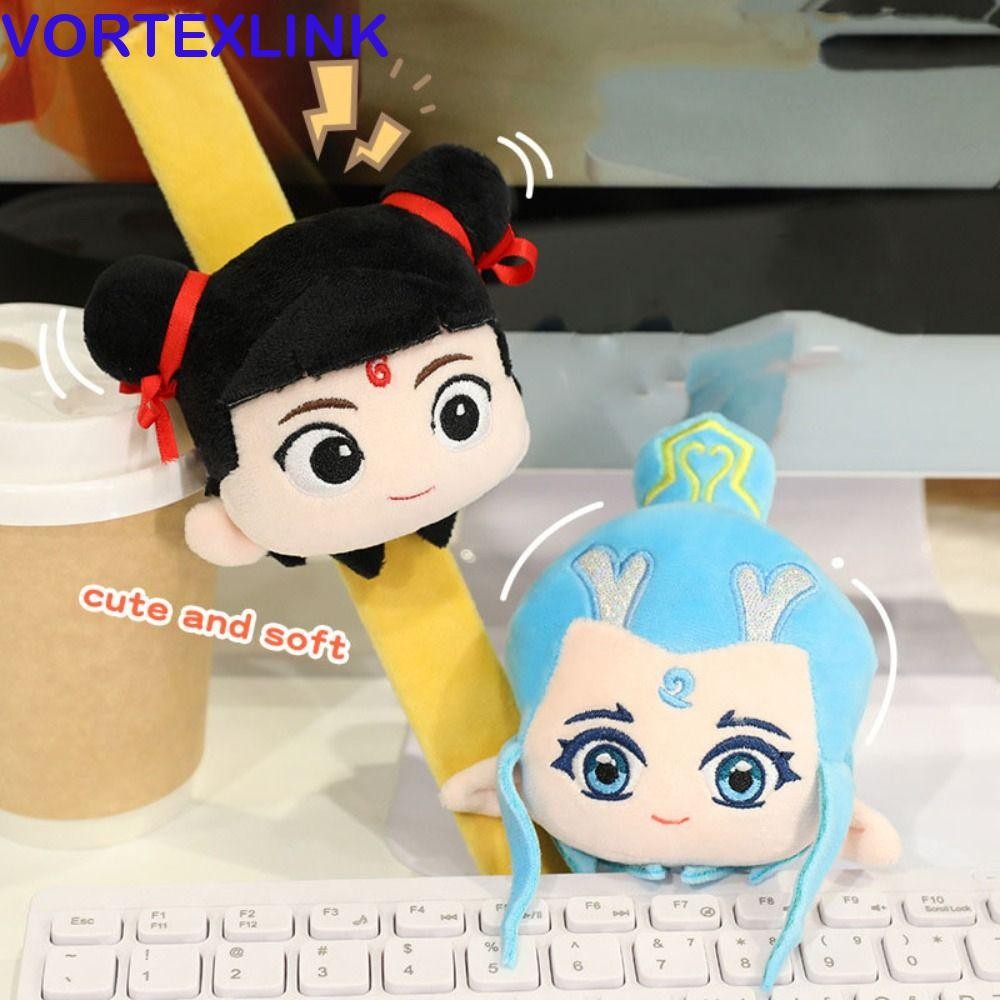 VORTEXLINK Nezha2 Plush Slap Bracelet, Clap Circle Toy Bracelet Aobing Slap Snap Doll Toy, ตุ๊กตาสัต