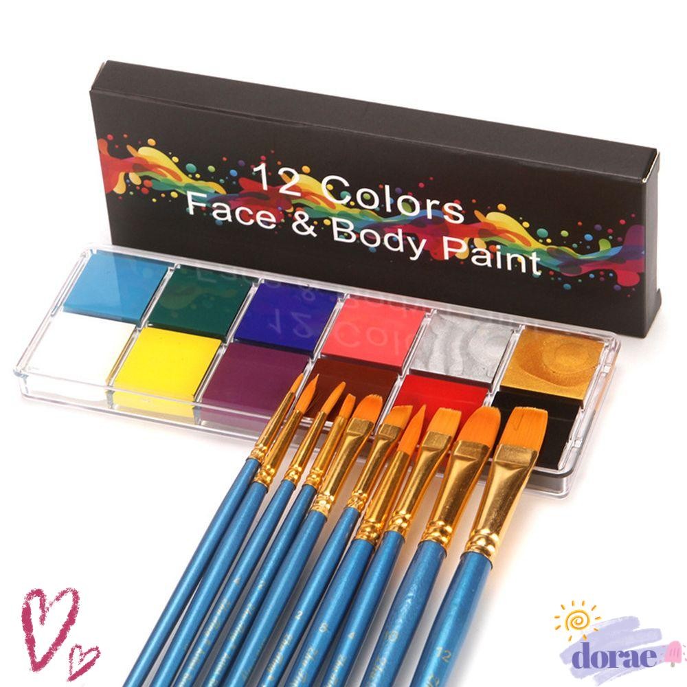 DORAE 12 สี/เซ็ต Body Paint Water-proof Face Makeup Painting Pigment Face Painting
