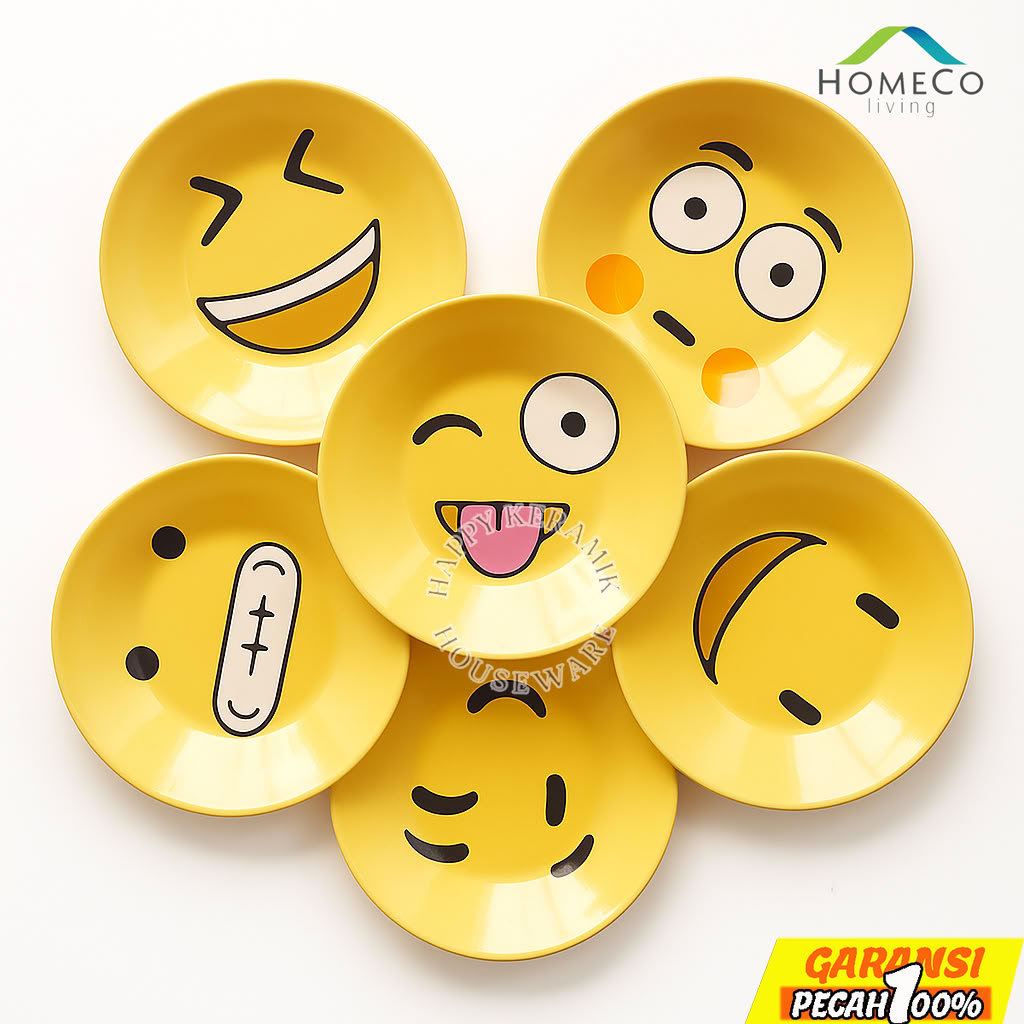 HOMECO Plate 8.25in Emoji International Ceramic Plate 8.25 นิ้ว