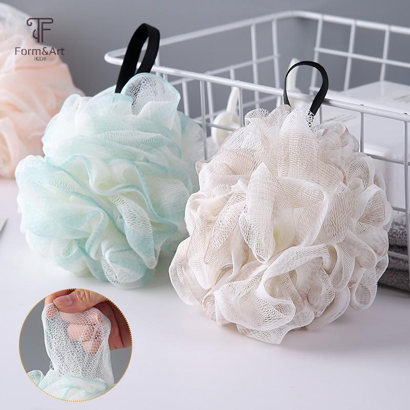 Form & Art Soft Shower ตาข่ายโฟมฟองน้ํา Exfoliating Scrubber Bath Bubble Ball Body Skin Cleaner ทําค