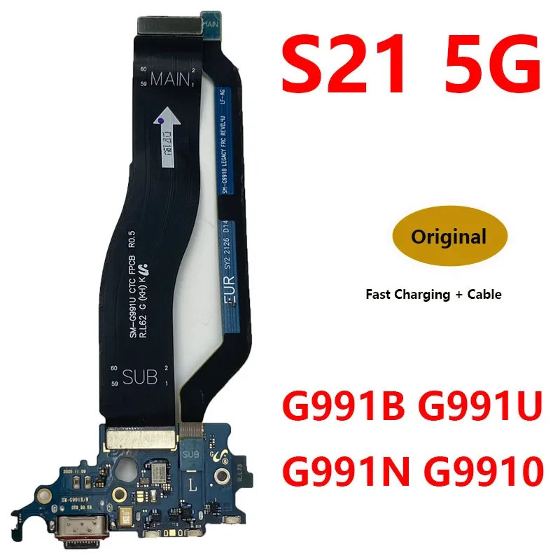 สําหรับ Galaxy S21 5G SM-G991 G991B G991N G991U พอร์ต USB Connector ชาร์จ Micro Dock สัญญาณหลัก Flex