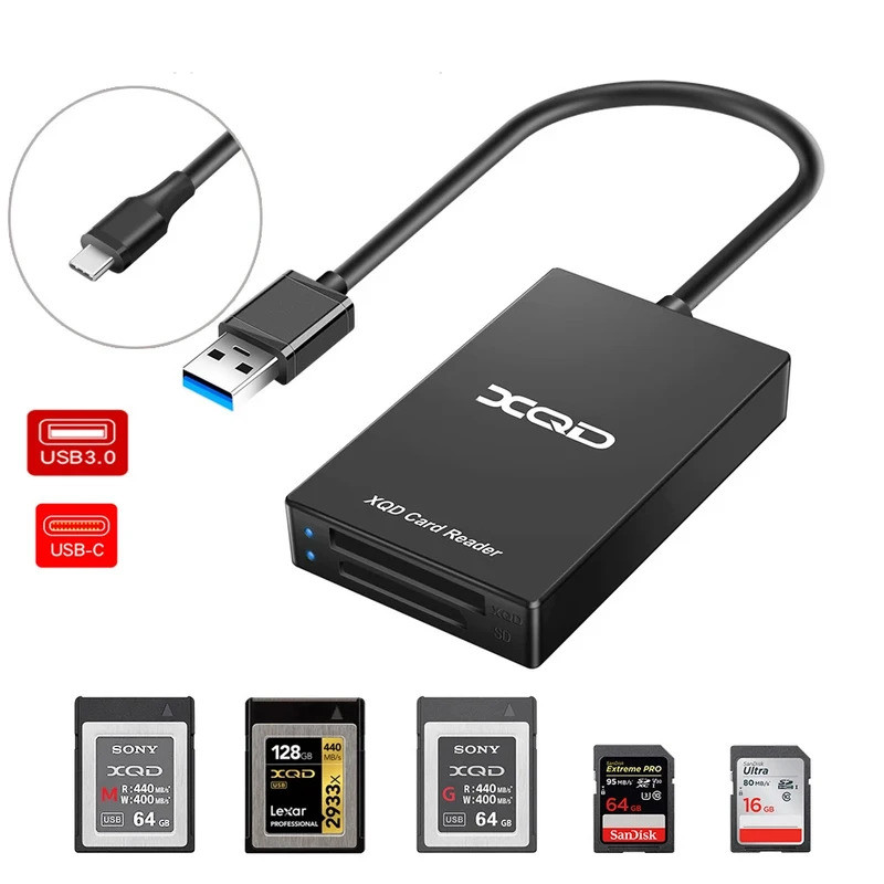 2 in1 XQD SD Card Reader Type-C USB USB3.0 การ์ดอะแดปเตอร์ความเร็วสูงสุด 5Gbps สําหรับ Sony G&M Seri