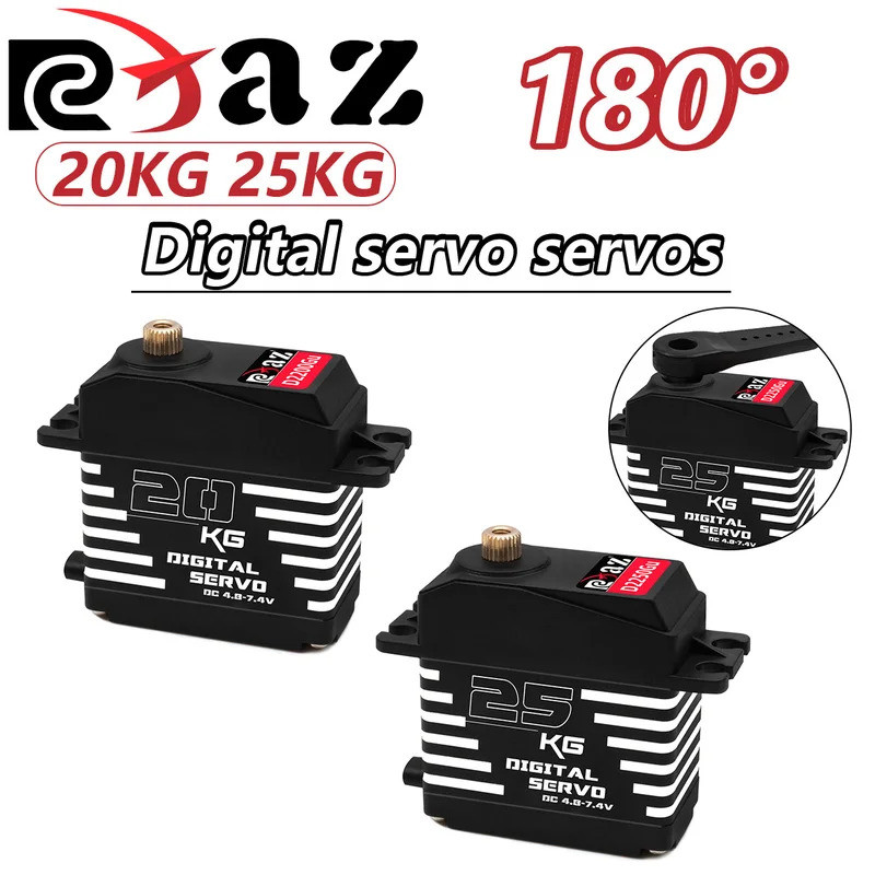 RCXAZ 20KG 25KG Digital Servo Servo Servo อะลูมินัมอัลลอยโลหะกรณีทองแดงเกียร์ Servo กันน้ําสําหรับรถ
