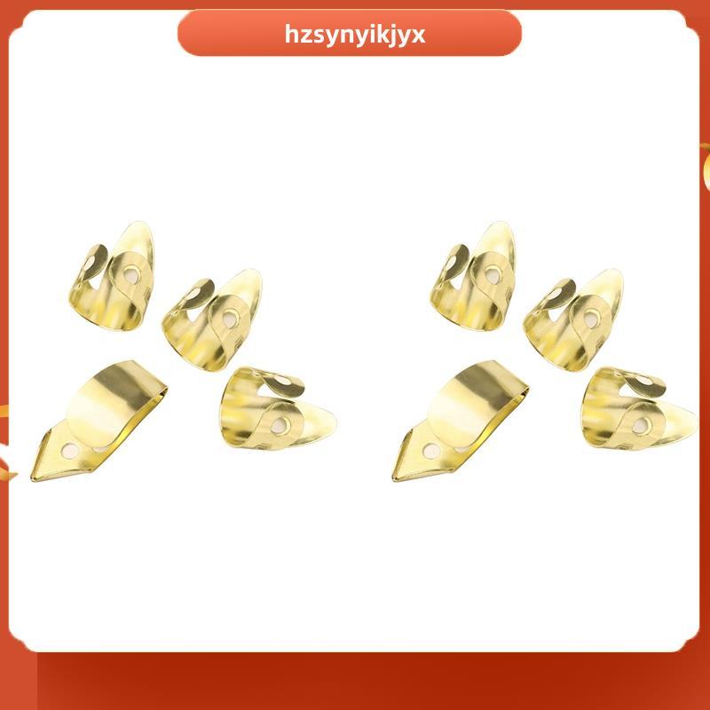 hzsynyikjyxGuitar Finger Picks 6 Index Fingers + ปรับโลหะ Banjo Fingerstyle Pick Finger Protector
