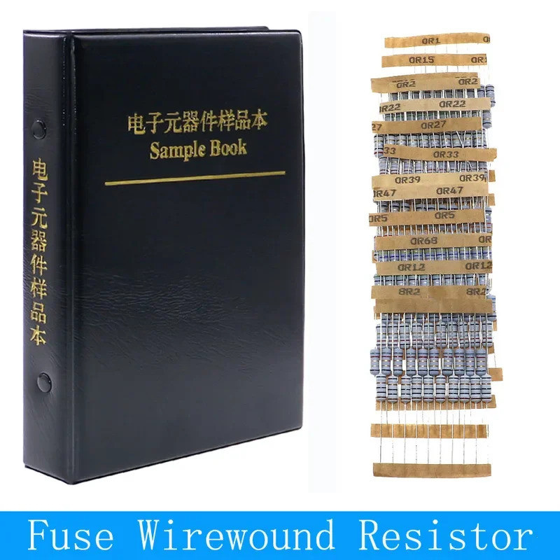 1/2W 1W ฟิวส์ Wirewound Resistor ตัวอย่างหนังสือชุดสารพัน 0.1ohm 0.15R 0.18R 0.22R 0.33R 0.47R 10R 2