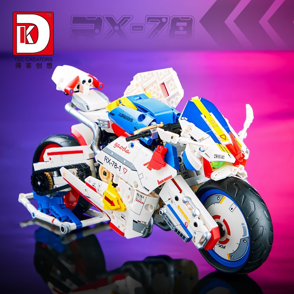 เข้ากันได้กับ Lego RX-78 Gundam Yuanzu Mobile Suit Motorcycle Robot Assembled Building Block Toys500