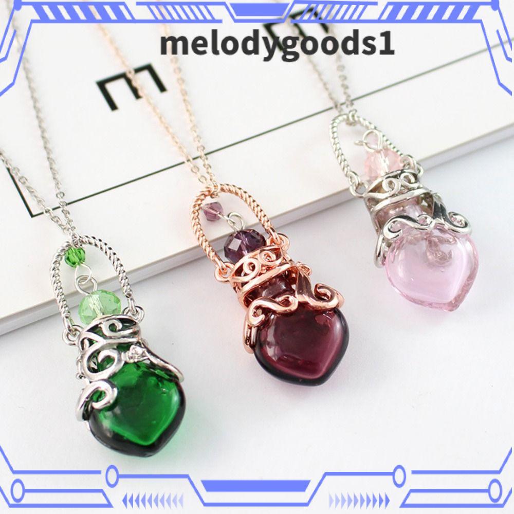 MELODYGOODS Wishing Bottle Pendant, Glass Vial Heart Shape น้ําหอม Vial สร้อยคอ, Creative Multicolor
