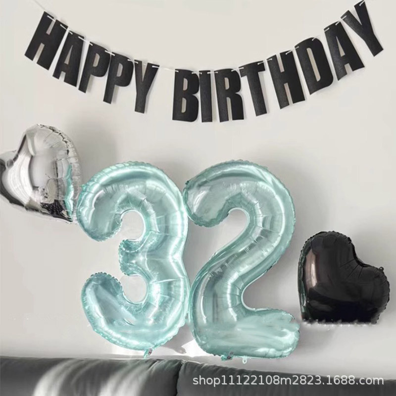 32นิ้ววุ้นคริสตัลสีฟ้าวันเกิดจํานวนลูกโป่งตกแต่งฉากหนังสือสีแดงเล็กๆน้อยๆบรรยากาศอุปกรณ์ประกอบฉากภาพ